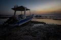 Two boats stranded on sand at dusk, Nusa Lembongan, Bali Royalty Free Stock Photo