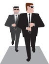 Two bodyguards at work Royalty Free Stock Photo