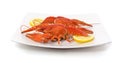 Two boiled crayfish Royalty Free Stock Photo