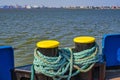 Two bollards on a ferry Royalty Free Stock Photo