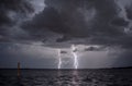Two bolts of lightning. Royalty Free Stock Photo