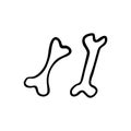 Two bones in doodle style vector isolated Royalty Free Stock Photo