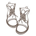 Two boots, laced Royalty Free Stock Photo
