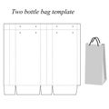 Two bottle bag template, vector, isolated on white background Royalty Free Stock Photo
