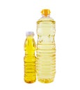 Two Bottle of vegetable oil for cooking isolated on white background Royalty Free Stock Photo