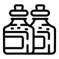 Two bottles of chemical liquid substance for experimenting Royalty Free Stock Photo