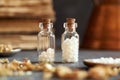 Two bottles of homeopathic pills - alternative remedy Royalty Free Stock Photo