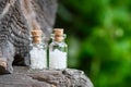 Two bottles of homeopathy globules. Bottles of homeopathic granules. Homeopathy medicine Royalty Free Stock Photo