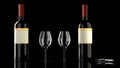 Two bottles of red wine with two classy wineglasses Royalty Free Stock Photo