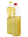 Two bottles with vegetable oil