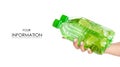 Two bottles of water with lime in hand pattern Royalty Free Stock Photo