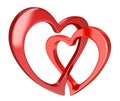 Two bound hearts (clipping path included)