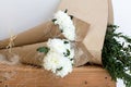 Two bouquets of white chrysanthemums Royalty Free Stock Photo