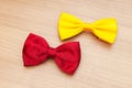 Two bow ties on the wood Royalty Free Stock Photo