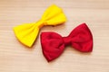 Two bow ties on the wood Royalty Free Stock Photo