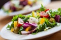 Two bowls of deliciously fresh salad with mozzarella Royalty Free Stock Photo