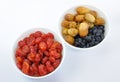Two Bowls with Dried Fruit Isolated Royalty Free Stock Photo