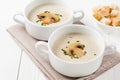 Two bowls of mushroom cream soup Royalty Free Stock Photo