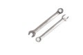 Two Boxed and Open End Wrenches Lay Parallel and Inverse on White Background Royalty Free Stock Photo