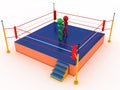 Two boxers in a boxing ring #4 Royalty Free Stock Photo