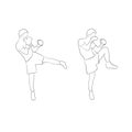 Two boxers doodle Royalty Free Stock Photo