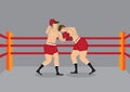 Two Boxers Fighting in Boxing Ring Royalty Free Stock Photo