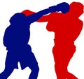 Two boxers shadows Royalty Free Stock Photo