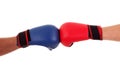 Two boxers touch gloves ready to start fight Royalty Free Stock Photo