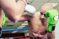 Two boxers training Royalty Free Stock Photo