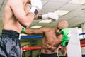 Two boxers training Royalty Free Stock Photo