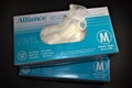 Two boxes of medical examination gloves