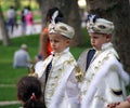 Two boys dressed as Turkish sultans in the park of Topkapi palace