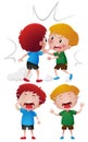 Two boys fighting and crying Royalty Free Stock Photo