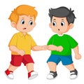 Two boys fighting each other Royalty Free Stock Photo