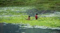 Two boys fishing in Pokhara