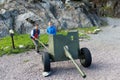 Two boys moving 5 mm cannon