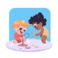 Two boys playing with an educational toy Royalty Free Stock Photo