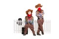 Two boys wearing cowboy costumes Royalty Free Stock Photo