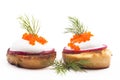 Two Bread Appetizers Royalty Free Stock Photo