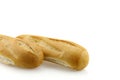 Two bread loaf on white background. Royalty Free Stock Photo
