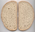 Two bread slices texture Royalty Free Stock Photo
