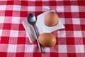 two egg and spoon Royalty Free Stock Photo