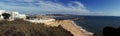 Panoramic view of the Batata beach English: Potato beach and entrance to the marina in Lagos, Algarve, Portugal.