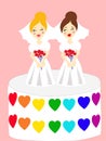 Two brides on the cake