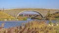 Two bridges over Oquirrh Lake in Daybreak Utah Royalty Free Stock Photo