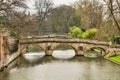 Two bridges over the river Cam, Cambridge ,England Royalty Free Stock Photo