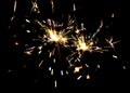 Two bright festive New Year Christmas sparklers Royalty Free Stock Photo