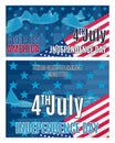 Two bright posters on the day of independence of America. stock