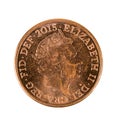 Two british pence coin 2015 isolated Royalty Free Stock Photo