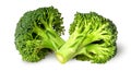 Two broccoli florets beside Royalty Free Stock Photo